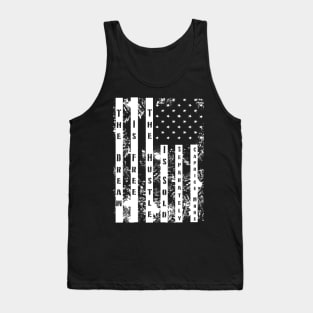 Dream Free Hustle Sold Separately Caprice Mode Black American Flag Tank Top